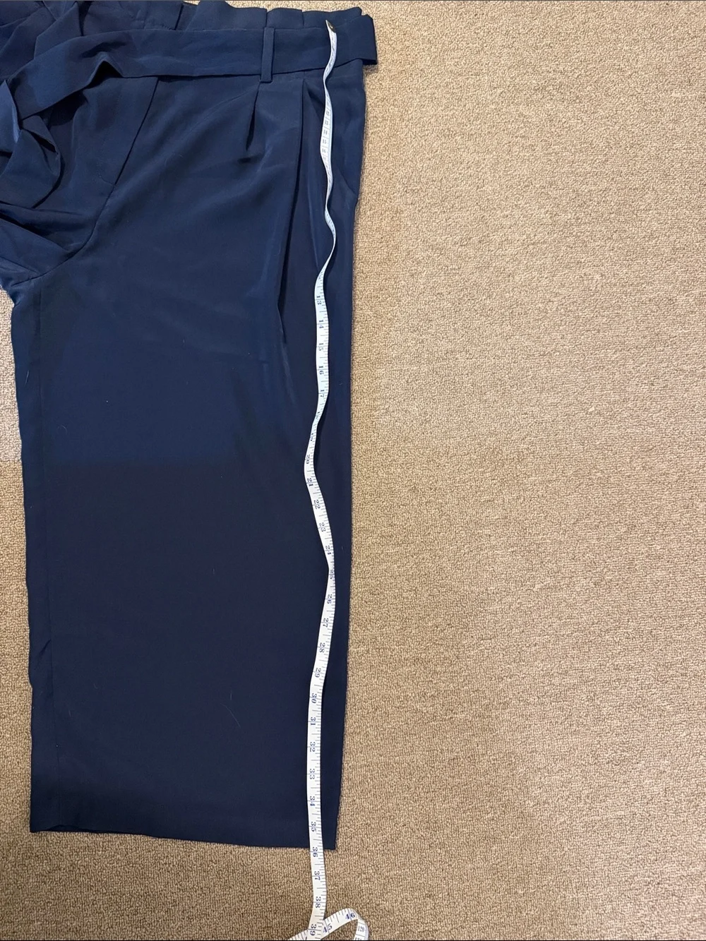 Michael Kors Navy blue belted wide leg pants